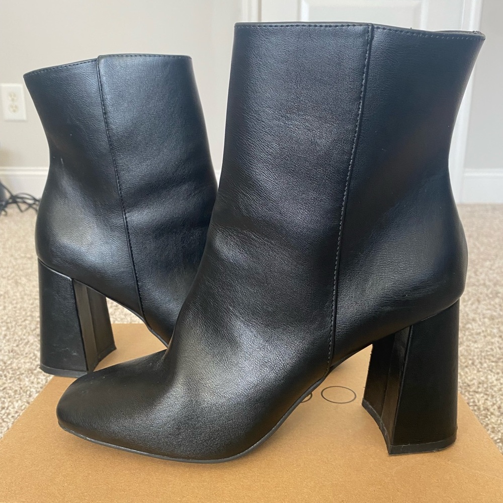 Black Leather Booties